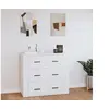 Image de Buffet Blanc 80x33x70 cm Bois d ingénierie
