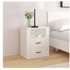 Image de Table de Chevet Table de Nuit Armoire de Chevet Armoire de Lit Meuble de Chambre à Coucher Maison Intérieur Blanc 50x36x60 cm Bois d'Ingénierie
