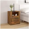 Image de Table de Chevet Table de Nuit Armoire de Chevet Armoire de Lit Meuble de Chambre à Coucher Chêne Fumé 50x36x60 cm Bois d'Ingénierie 816733