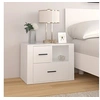 Image de Table de Chevet Table de Nuit Armoire de Chevet Armoire de Lit Meuble de Chambre à Coucher Maison Intérieur Blanc 60x36x45 cm Bois d'Ingénierie