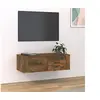 Image de Armoire TV suspendue Chêne fumé 80x36x25 cm Bois d ingénierie
