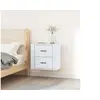 Image de Table de chevet murale Blanc brillant 50x36x47 cm816858