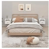 Image de Tables de chevet murales 2 pcs Blanc brillant 50x36x40 cm
