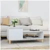 Image de Table basse Blanc brillant 100x50x45 cm Bois d'ingénierie821126