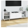 Image de Meuble TV, Armoire de Télévision avec 6 Compartiments et Portes, Meuble de Télé avec Rangement Salle de Séjour, Scandinave, Blanc Bois d'Ingénierie