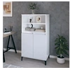 Image de Buffet haut Blanc brillant 60x36x110 cm Bois d'ingénierie821230