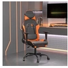 Image de Chaise de jeu avec repose-pied Noir et orange Similicuir