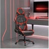 Image de Chaise de jeu avec repose-pied Noir et rouge Similicuir