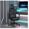 Image de Chaise de jeu avec repose-pied Noir et gris Similicuir