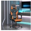 Image de Chaise de jeu avec repose-pied Noir et orange Similicuir