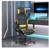 Image de Chaise de jeu avec repose-pied Noir et jaune Tissu