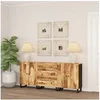 Image de 3x Buffets Armoires de Rangement Organisateurs de Maison Meubles de Rangement Salle de Séjour Salon Intérieur Bois de Manguier Brut