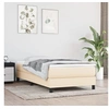 Image de Cadre de lit sans matelas crème 80x200 cm tissu