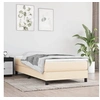Image de Cadre de lit sans matelas crème 90x190 cm tissu
