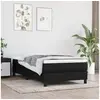 Image de Cadre de lit sans matelas noir 90x200 cm tissu
