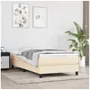 Image de Cadre de lit sans matelas crème 90x200 cm tissu