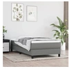 Image de Cadre de lit sans matelas gris foncé 100x200 cm tissu