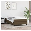 Image de Cadre de lit sans matelas marron foncé 100x200 cm tissu
