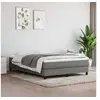 Image de Cadre de lit sans matelas gris foncé 140x200 cm tissu