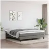 Image de Cadre de lit sans matelas gris foncé 160x200 cm tissu