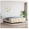 Image de Cadre de lit sans matelas crème 160x200 cm tissu