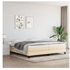 Image de Cadre de lit sans matelas crème 200x200 cm tissu