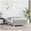 Image de Cadre de lit sans matelas gris clair 90x190 cm tissu