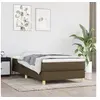 Image de Cadre de lit sans matelas marron foncé 90x190 cm tissu