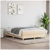 Image de Cadre de lit sans matelas crème 140x190 cm tissu
