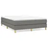 Image de Cadre de lit sans matelas gris foncé 140x200 cm tissu