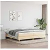 Image de Cadre de lit sans matelas crème 200x200 cm tissu
