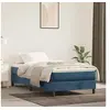 Image de Cadre de lit sans matelas bleu foncé 90x190 cm velours
