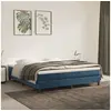 Image de Cadre de lit sans matelas bleu foncé 160x200 cm velours