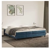 Image de Cadre de lit sans matelas bleu foncé 200x200 cm velours