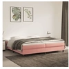 Image de Cadre de lit sans matelas rose 200x200 cm velours