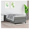 Image de Cadre de lit sans matelas gris foncé 100x200 cm tissu