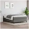 Image de Cadre de lit sans matelas gris foncé 140x190 cm tissu