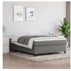 Image de Cadre de lit sans matelas gris foncé 140x200 cm tissu