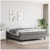 Image de Cadre de lit sans matelas gris foncé 160x200 cm tissu