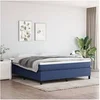 Image de Cadre de lit sans matelas bleu 180x200 cm tissu