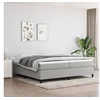 Image de Cadre de lit sans matelas gris clair 200x200 cm tissu