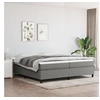 Image de Cadre de lit sans matelas gris foncé 200x200 cm tissu