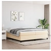 Image de Cadre de lit sans matelas crème 200x200 cm tissu