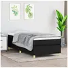 Image de Cadre de lit sans matelas noir 90x200 cm tissu
