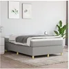 Image de Cadre de lit sans matelas gris clair 120x200 cm tissu