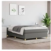 Image de Cadre de lit sans matelas gris foncé 140x190 cm tissu
