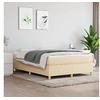 Image de Cadre de lit sans matelas crème 140x190 cm tissu