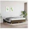 Image de Cadre de lit sans matelas marron foncé 160x200 cm tissu
