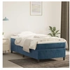 Image de Cadre de lit sans matelas bleu foncé 90x200 cm velours