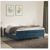 Image de Cadre de lit sans matelas bleu foncé 160x200 cm velours
